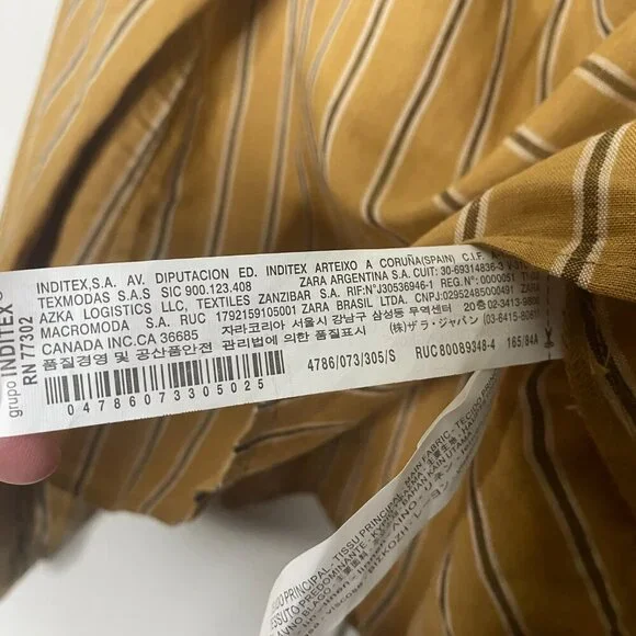 Zara crochet striped cotton long sleeve boho blouse size small - Picture 8 of 8